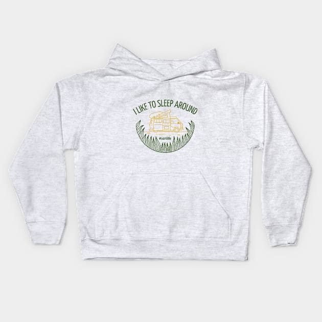 I Like to Sleep Around Kids Hoodie by Make a Plan Store